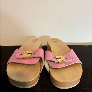 Dr. Scholl's Pink Leather Mules
